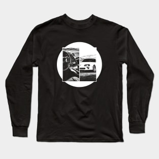 TOYOTA SUPRA MK4 Black 'N White 5 (Black Version) Long Sleeve T-Shirt